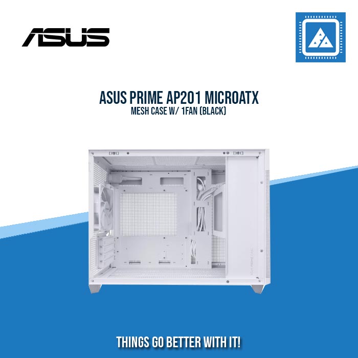 ASUS PRIME AP201 TEMPERED GLASS MICROATX CASE W/ 1FAN (WHITE) ASUS PRIME AP201 TEMPERED GLASS MICROATX CASE W/ 1FAN (WHITE)